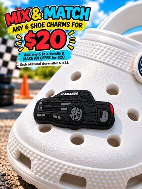 Black Trokiando Lowrider Truck Croc Shoe Charm Custom Pickup Jibbitz Style